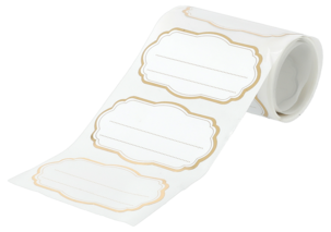 Guldetiketter på rulle, 50-pack