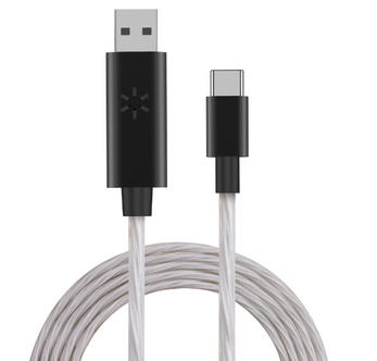 USB-A- till USB-C laddkabel med ljuseffekt, 1 m