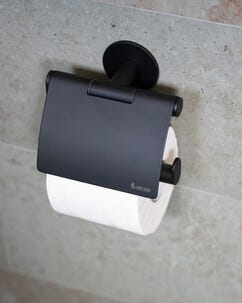 Smedbo DOT selvklebende toalettpapirholder med lokk