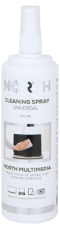 North rengöringsmedel med putsduk för skärmar, 250 ml