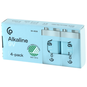 9 V-batterier, alkaliska, 16-pack