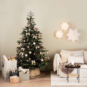 Adventsstjerne hvit papirblomst, 50 cm, Northlight