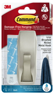 Command självhäftande krok badrum, large