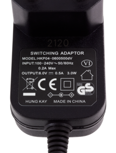 Tiny Audio M3, nettadapter 6 V DC/500 mA