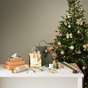 Presentpåse med handtag, guld, 3-pack