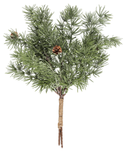 Furubar, dekorasjon med jutesnor og kongler, 37 cm