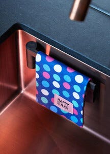 Happy Sinks oppvaskklutholder med magnet, svart