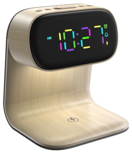 Herätyskello digitaalinäyttö, valo ja langaton Qi