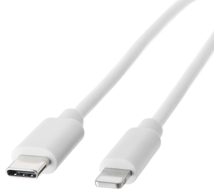 USB-C–Lightning Laturi, PD, 1 m, 3 A, 20 W, valkoinen