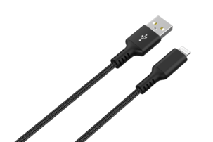 Stofftrukket USB-A til Lightning ladekabel for iPhone 1,5 m Clas Ohlson