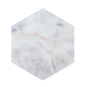 Magneettinen lasitaulu Naga, kuusikulmio marmori, 21 cm