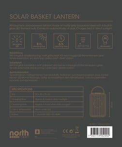 Northlight solcellelykt kurvlykt sylinder, grå