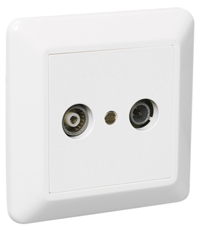 Elko RS antennuttag för infälld montering, Nordic Renvit