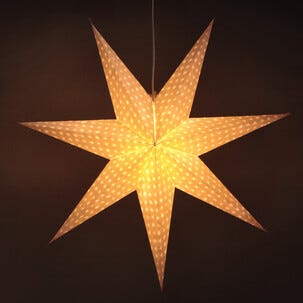 Northlight Joulutähti ikkunaan pilkut, puuvilla, 60 cm