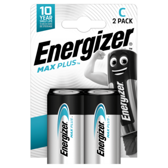 Energizer Max Plus C/LR14-batterier, 2-pack