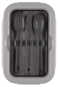 Matlåda med bestick och två fack