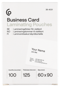 Laminaatti käyntikorttiin, Exibel