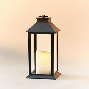 LED-ljuslykta med timer, inomhus och utomhus, svart