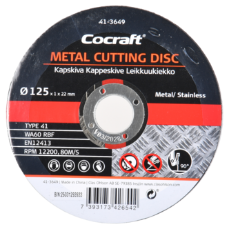 Cocraft kappskiver til vinkelsliper 125 mm, metall, 10-pakning