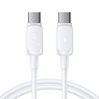 SiGN USB-C- til USB-C-kabel 100W, hvit