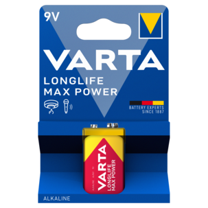 Varta Longlife Max Power 9 V batteri, 1 pack
