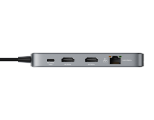 Deltaco USB-C hub 10 portar, transparent