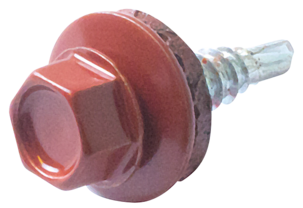 Överlappsskruv tegelröd