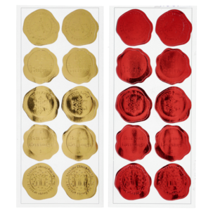 Klistermärken sigill röd guld 20-pack