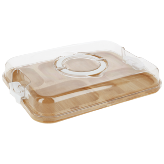 Serveringsbricka i bambu med lock, 39 cm
