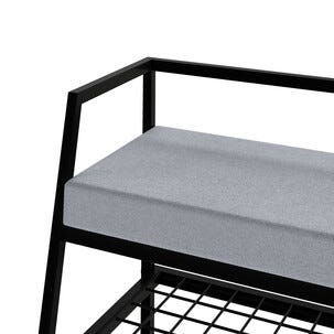 Skohylle med benk 107x42x62 cm, svart