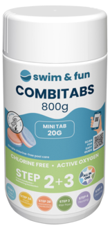 Swim & Fun Combi Tabs Uima-altaan puhdistustabletit klooriton, 800 g