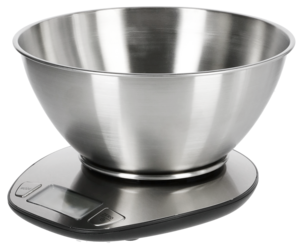 Digital köksvåg med skål, rostfritt stål