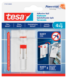 Itsekiinnittyvä koukku Tesa, valkoinen