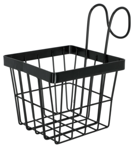 Blomkorg i svart metall, liten