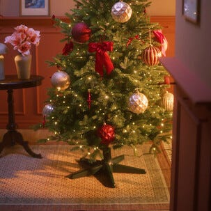 Julgransfot roterande för plastgran, grön