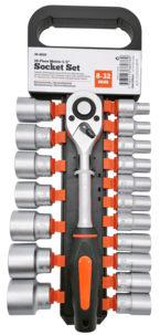 Hylsenøkkelsett, 19 deler 1/2