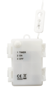 LED-lyskrans til ute- og innebruk, batteri, 38 cm