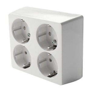 Cotech stikkontakt 4-veis påvegg 