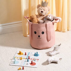 Förvaringskorg barn, med öron och djurmotiv, 35x35 cm