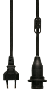 Lamphållare med tygklädd sladd, E14