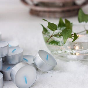 Liljeholmens värmeljus, vita, 75-pack, 100 procent stearin