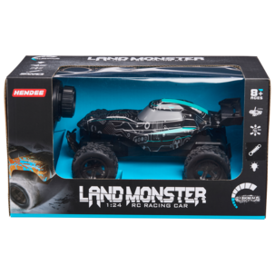 Land Monster radiostyrd bil utomhus svart/blå, från 8 år