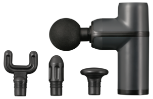 Massagepistol mini med 4 massagehuvuden