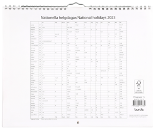 Väggkalender 2023 Burde Skandinavien