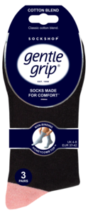 SockShop Gentle Grip sokker, 37–42, 3-pakning