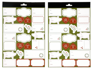  Juletiketter grön, 40-pack