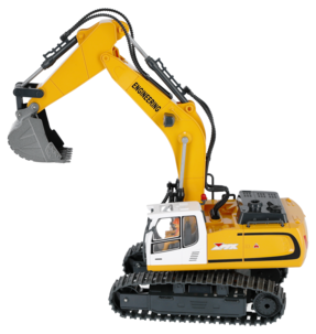 Radiostyrt gravemaskin 1:18, ladbar, fra 6 år