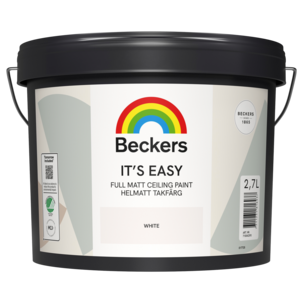 Beckers Its Easy helmatt takfärg inomhus, vit, 2,7 liter