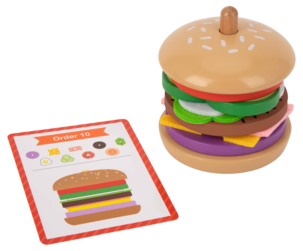 Lekesett hamburger i tre, 15 deler, fra 3 år