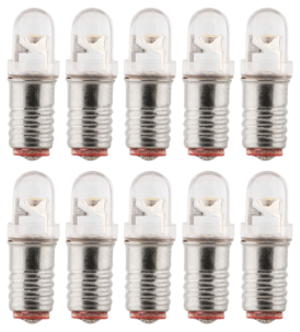 E5 LED-lamppu kynttelikköön, 12 V DC, 0,3 W, 10 kpl